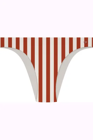 A-dam Cinnamon Stripes - Bikini broek - Zwemkleding - Gemaakt van Gerecyclede Flessen - Vegan - Dames - Vrouwen - Lichtbruin - XL