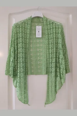 Merkloos Dames vest Vera lime bolero one size