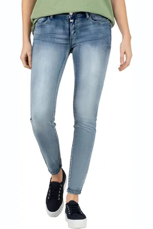 Timezone Dames Jeans Broeken TIGHT SANYATZ skinny Fit Blauw 33W / 30L Volwassenen