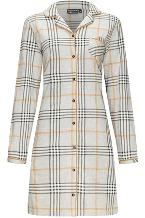 Pastunette Dames Doorknoop Nachthemd Light Grey 46