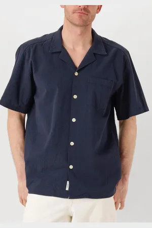 Foret Hush Seersucker Ss Shirt Overhemden Heren -