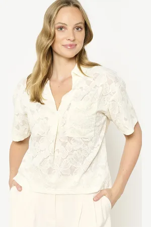 LolaLiza Blouse T Flolace 02301778 1013 Vanilla White Dames