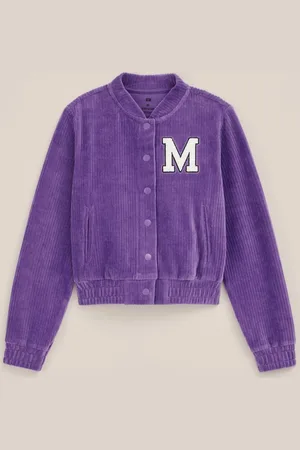 WE Fashion Meisjes velvet bomber vest met badge