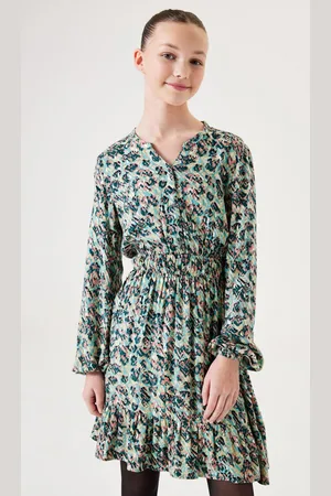 Garcia Meisjes All over print Jurk Groen Long mouw