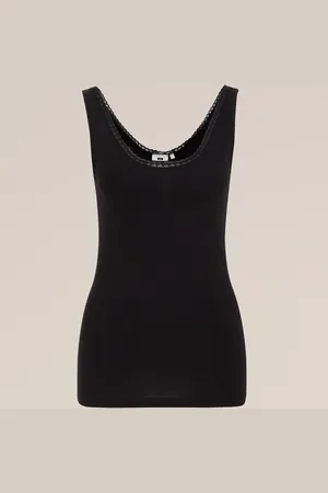 WE Fashion Dames singlet met kant