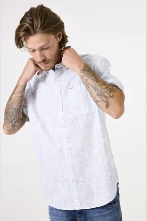 Garcia Heren All over print Overhemd Wit Korte mouw
