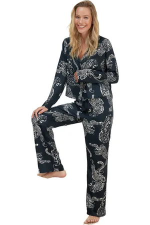 Trendyol Crèmekleurige Viscose Geweven Pyjamaset Met Tijgermotief Thmaw24Pt00092