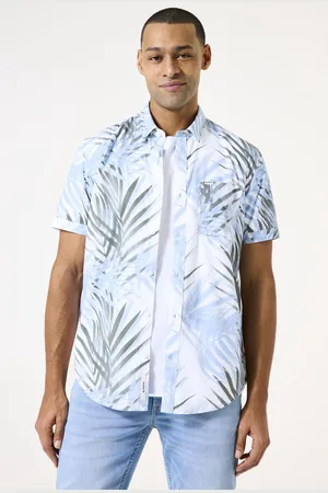 Garcia Heren All over print Overhemd Wit Korte mouw
