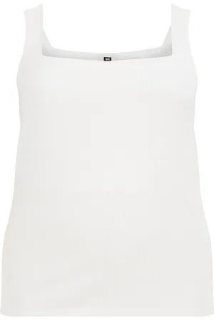 WE Fashion Dames singlet van ribstof - Curve