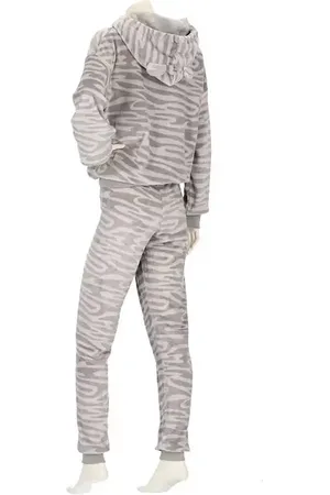 Apollo Dames huispak Fleece - Lounge set dames - Zebra - Warm winter pyjamapak - Loungewear dames - S