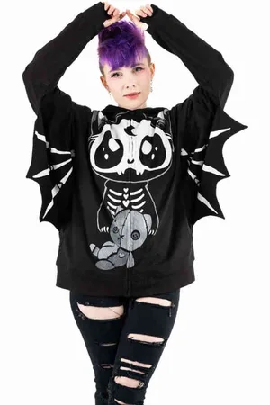 Cupcake Cult Bat Doll Vest met capuchon - XL