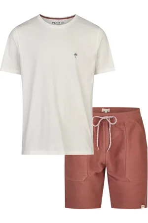 Phil & Co. Berlin Heren Korte Pyjama Lounge Set Shortama /Rood