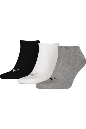 PUMA 3-paar Quarter sokken - Elastisch katoenen sokken voor dames en heren - Zwart - Grijs - - Blauw - HR701230337