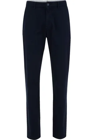 WE Fashion Heren Slim fit chino met structuur