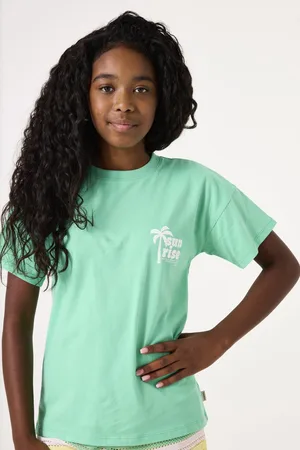 Garcia Meisjes Chest print T-shirt Groen Korte mouw