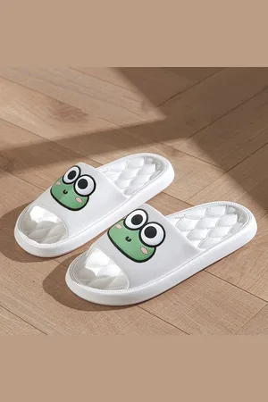 Merkloos Zomer Strand Glijbanen Badkamer Anti-Slip Thuis Teenslippers Cartoon Kikker Zachte Sandalen