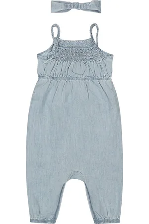 Dirkje Meisjes Jumpsuit + haarband Blue jeans - 02 Girls cute