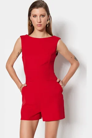 Trendyol Rode Mini Geweven Overall Twoss23Tu00083