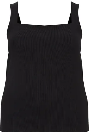 WE Fashion Dames singlet van ribstof - Curve