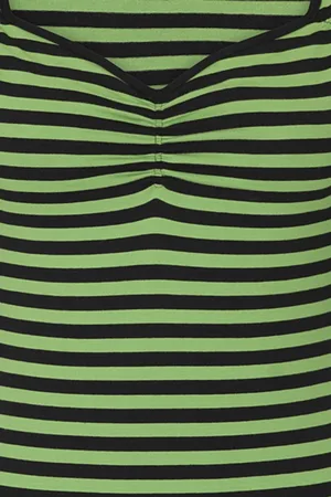 Hell Bunny Warlock Top Shirt met lange mouwen groen-zwart S Dames