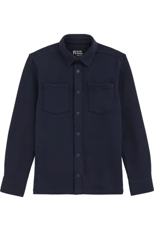 WE Fashion Jongens gebreid smart overshirt van katoenmix
