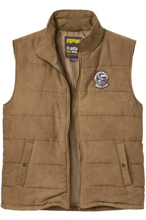 Atlas For Men Bodywarmer van gewatteerde suedine - Heren - Verkrijgbaar in grote maten - L