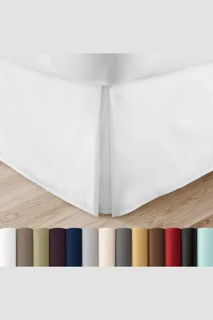 Merkloos Geplooide Bed Rok Koning Wit - Linnen Market