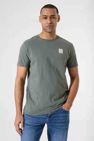 Garcia Heren Chest print T-shirt Groen Korte mouw