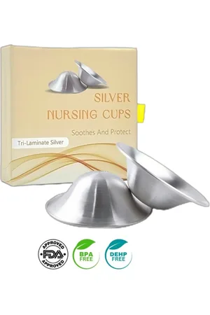 Merkloos Zilveren Tepelkapjes - Tepelhoedjes - Silver nipple guards - tepelkapjes - de originele zilveren tepelbeschermer- 45x15mm INCL CE markering