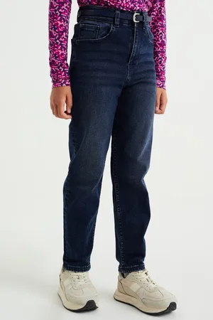 WE Fashion Meisjes high rise mom fit jeans met stretch