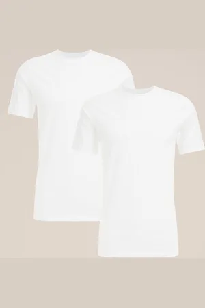 WE Fashion Heren tall fit T-shirt van biologisch katoen, 2-pack