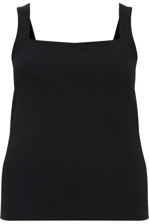 WE Fashion Dames singlet van ribstof - Curve