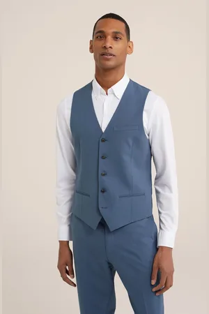 WE Fashion Heren slim fit gilet met stretch