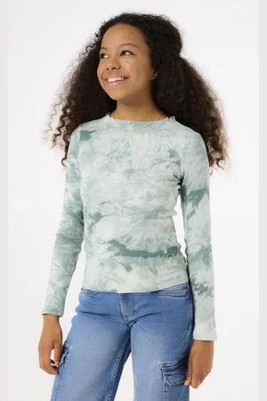 Garcia Meisjes All over print T-shirt Groen Long mouw