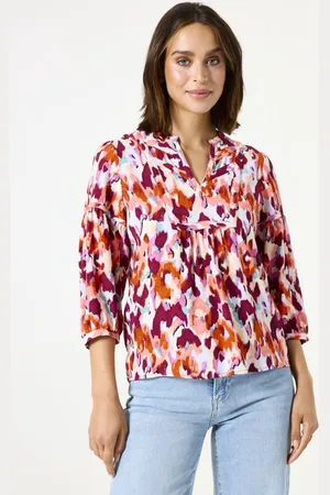 Garcia Dames All over print Blouse Rood 3/4 sleeve