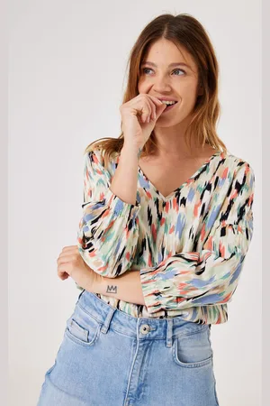 Garcia Dames All over print Blouse Wit Long mouw