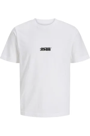 JACK & JONES JACK&JONES PLUS JCOSAGO LOGO SLUB TEE SS CREW NECK PLS Heren T-shirt - Bright White