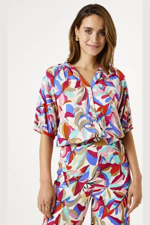 Garcia Dames All over print Blouse Wit Korte mouw