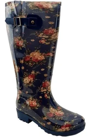 JJ Footwear Regenlaars Wide Wellies Flowers Kuitmaat L-Schoenmaat 39