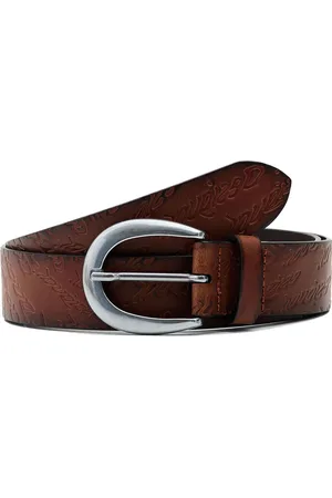 Desigual Leren Riem Logo Ondas Belt W85 Bruine