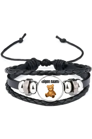 Akyol Teddybeer met eigen naam armband zwart - Teddybeer - kinderen/knuffel liefhebber - iemand die houdt van teddyberen - verjaardag - cadeau - kado - geschenk