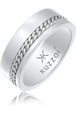 Kuzzoi Heren Ring Heren Band Chunky Chain in 925 Sterling