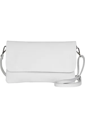Merkloos Dames crossbodytas - echt leer - verstelbare schouderriem - 1 stuk - zwart
