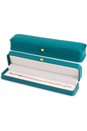 Merkloos Sieraden Doos PU Leder Kroon Ringen Doos Bangle Box Hanger Dozen Ketting Organisatoren Groen Armband Doos Verjaardag Engagement Huwelijkscadeau (Armband Doos)