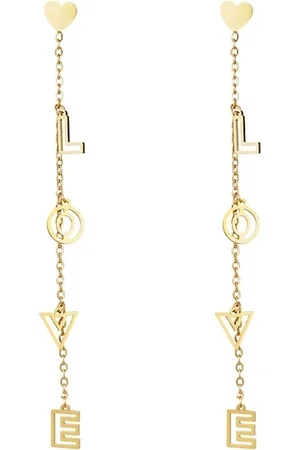 LMPiercings NL Oorbellen statement oorbellen LOVE hanger gold plated