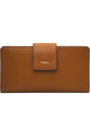 Fossil Portemonnee Logan RFID Tab Clutch Lichtbruin
