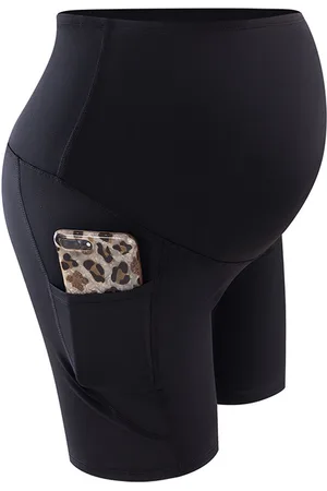 Merkloos Zwangerschapsshorts Dames Zwangerschapsbroek Shorts Pyjama/Pyjama/Yoga Broek Kort XL