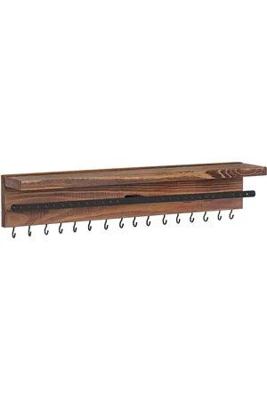 Merkloos Sieraden Display - Sieraden Organizer - Wandmontage - Haken - - Grenenhout - IJzer - 40 x 7,5 x 7,5 cm