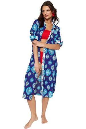 Trendyol Etnisch Patroon Midi Geweven Strand Kimono & Kaftan Tbess21Km0010