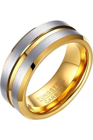 Mendes Heren ring Wolfraam Verguld Zilverkleurig Goudkleurig 8mm-21mm